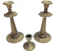 ANTIQUE BRASS CANDLE HOLDERS