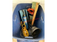 Tote W/ Torch, Worklight, Miter Saw