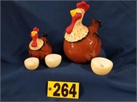 2PC.Mille Hen house cookie jar [pick up only]