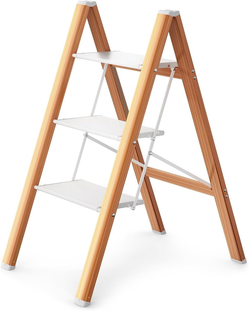 HBTower 3 Step Ladder  330 Lbs Anti-Slip Stool