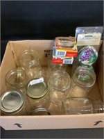 9 mason jars w new lids & seals