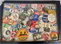 Political Button Pins in Frame