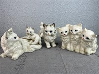 Lot of 3 Made in Japan White Cat Figurines
