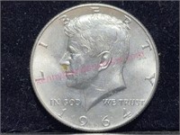 1964-D Kennedy Half Dollar (90% silver) AU