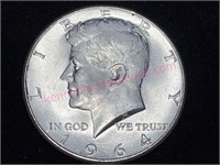1964 Kennedy Half Dollar (90% silver) AU