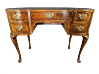 CHERRY BANDED TOP KIDNEY SHAPED DESK