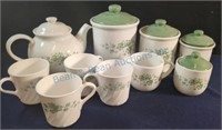 tea set and canisters