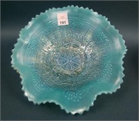 N Embroidered Mums 8 1/2" 8 Ruffled Bowl w/ Ribbe