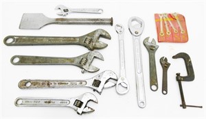 Crescent Wrenches, Chisel & Small C-Clamp