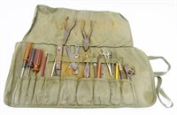 Canvas Roll-Up Tool Holder with Tools