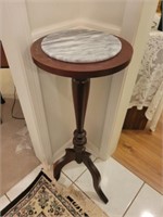 Mahogany wood & MArble plant stand