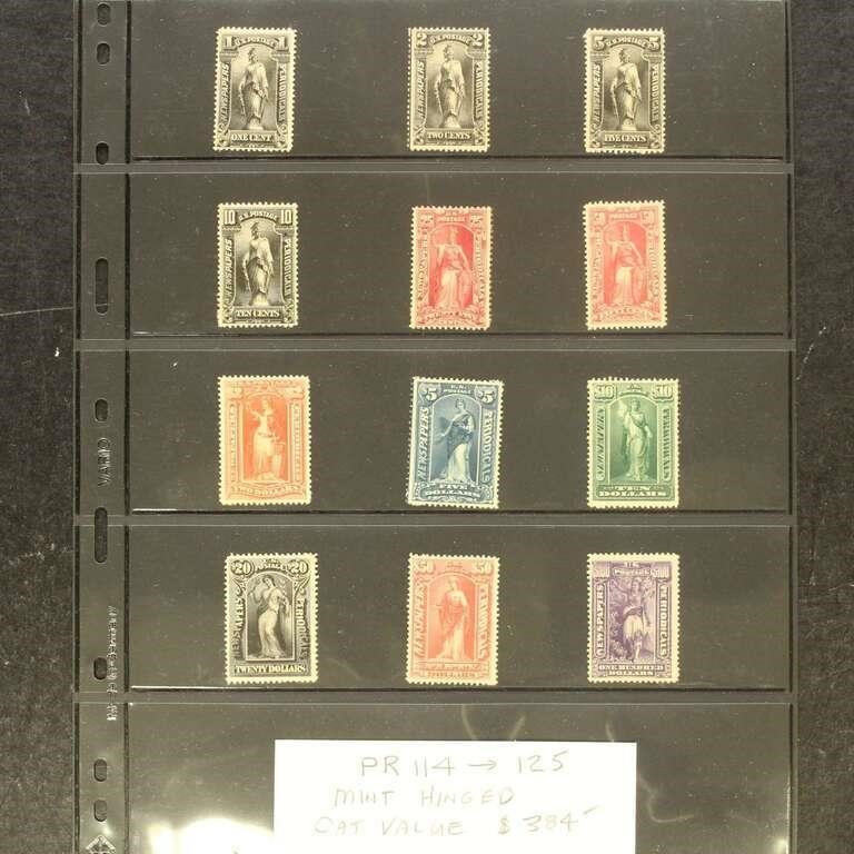 US Newspaper Stamps #PR114-PR125 Mint Hinged brigh