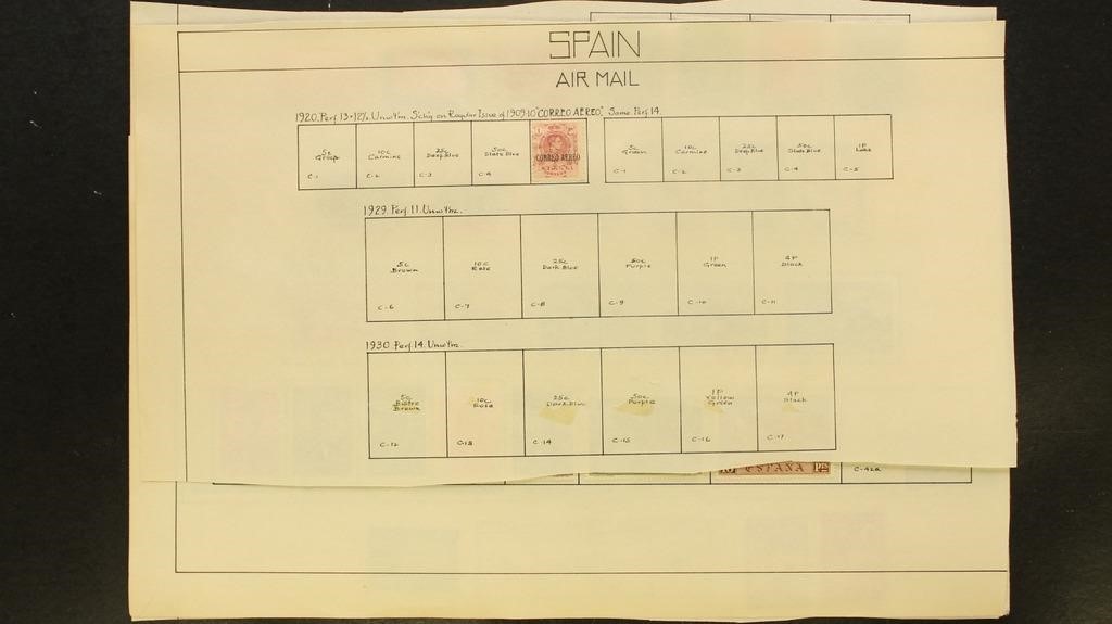 Spain Stamps Used and Mint hinged on old pages, ve