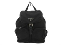 PRADA Black Nylon Designer Backpack