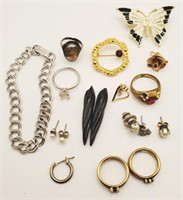 (KK) Costume Jewelry - Bracelet, Brooches, Rings