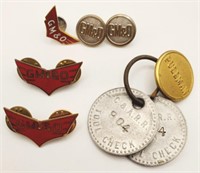 (KK) Railroad Pins, Buttons and Tool Checks -