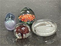 Three Art Glass Paperweights