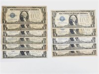 (11) $1 Silver Certificate Funny Back: 1928 A & B