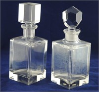 Pair of Square Decanters w/ Stoppers