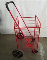 Handy cute red metal fold up caddy cart 40 x 16 x