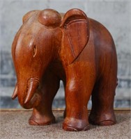 A Carved Teakwood Elephant, unmarked, Exc cond,