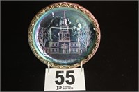 Carnival Glass Plate 8" Independence Hall