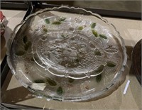 Large Heavy Glass Angel Platter