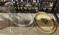 Duck Platter, Glass Platter, Chimney, and Glass va