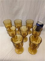 8 Vintage Wine Glasses 5" tall