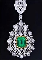 Colombian Emerald 18Kt Gold Pendant