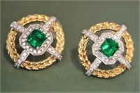 Natural Emerald 18Kt Gold Earrings