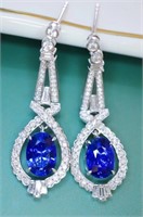 2.6ct Royal Blue Sapphire 18Kt Gold Earrings