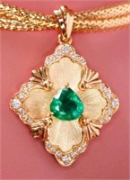 18Kt Gold Afghanistan Emerald Pendant