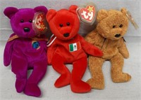 C12) Millennium Osito Fuzz TY Beanie Baby Bears