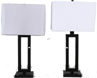 PAIR OF LAMPS WITH WHITE SHADES