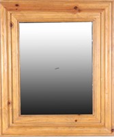 PINE FRAMED BEVELED GLASS MIRROR