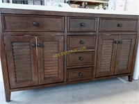 60" Newry Brown Double Basin Vanity with Top