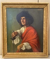 Antique ‘Cavalier’ Oil Painting By Clayton Greene