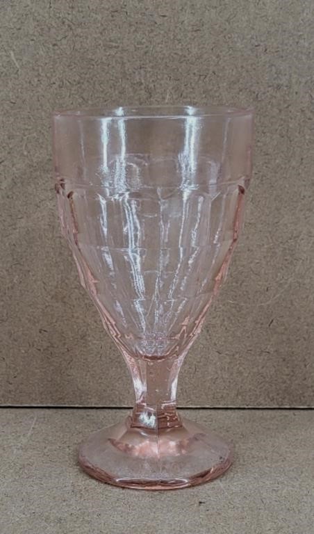 Atlas Colonial Block Pink Water Goblet