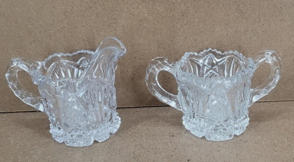 Imperial Glass Co. Glass Cream & Sugar Set