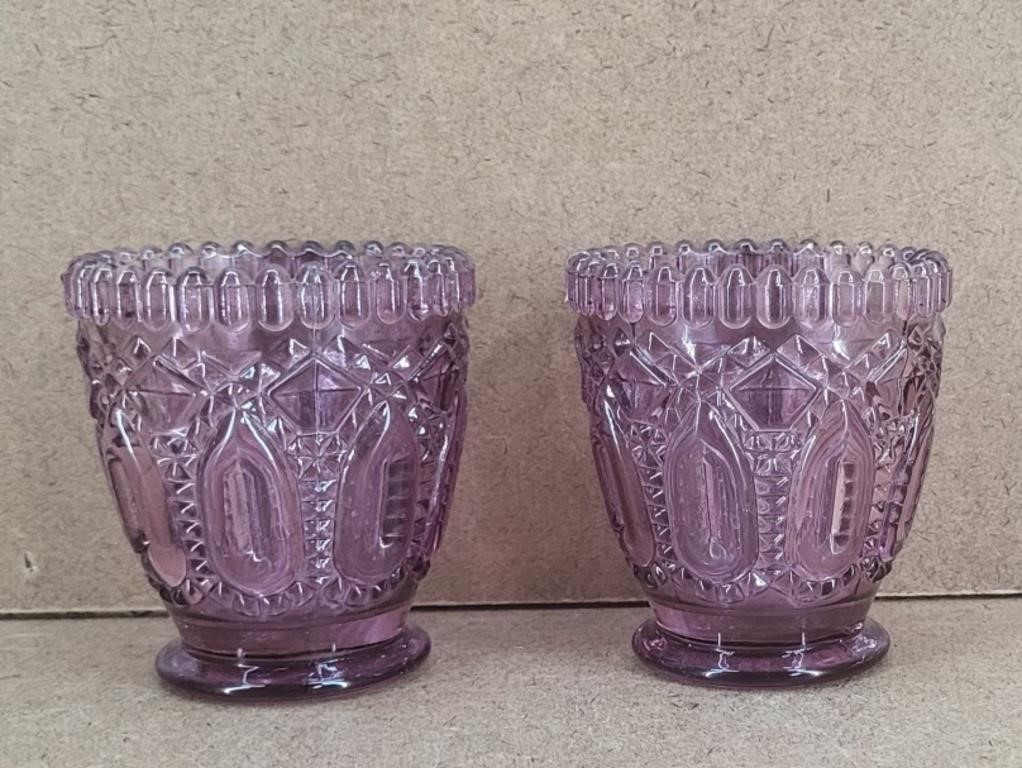 Amethyst Votive Candle or Toothpick Holders