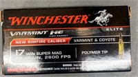 50 rnds Winchester .17 WSM Ammo