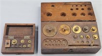 Antique Scale Weights & Fitted Boxes Apothecary