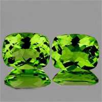 Natural Cushion Green Peridot Pair 10.56 Ct {VVS}