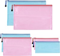 6 Pack Plastic Wallets File Bag x2