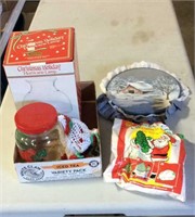 Lot of misc Christmas w/ cookie jar