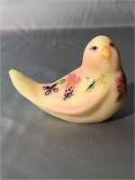 HAND PAINTED FENTON GLASS BIRD 3.5 INCHES LONG