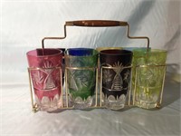 8- ECHT BLEIKRISTALL COLORED CRYSTAL TUMBLERS