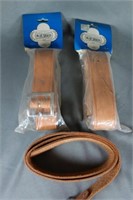 Three (3) Blue Grass leather belts