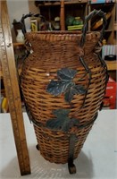 Floral Metal Wicker Basket